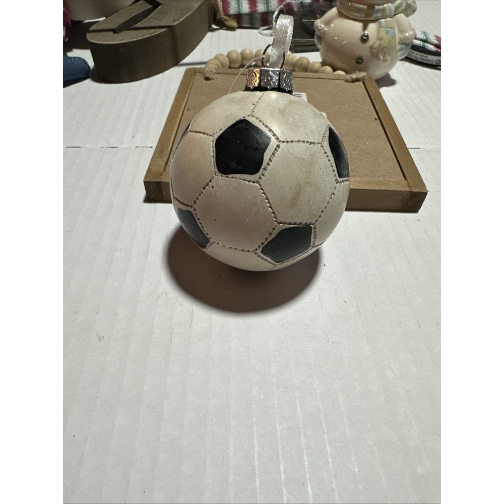 2.5" Round Realistic Game Played Distressed Soccer Ball Christmas Tree Ornament